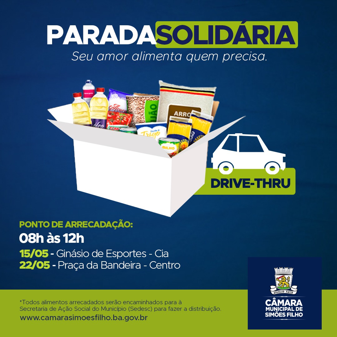 Câmara lança Parada Solidária campanha de arrecadação de alimentos Câmara Municipal de